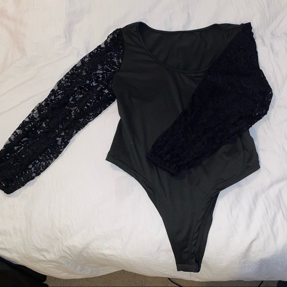Black long sleeve body suit